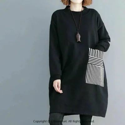 チュニックワンピ 大きいサイズ ゆったり 長袖tシャツ トップス 微起毛 プルオーバー 裏ボア カットソー 裏起毛 チュニック 秋冬