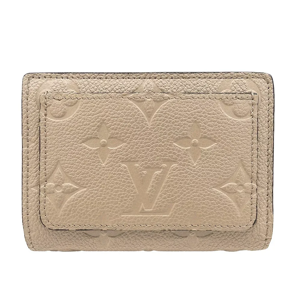 ルイ・ヴィトン LOUIS VUITTON 財布 レディース ブランド 二つ折り財布 モノグラムアンプラント ポルトフォイユ・クレア トゥルトレール ベージュ M80152 ラウンドファスナーポケット おしゃれ ロゴ 可愛い 【中古】