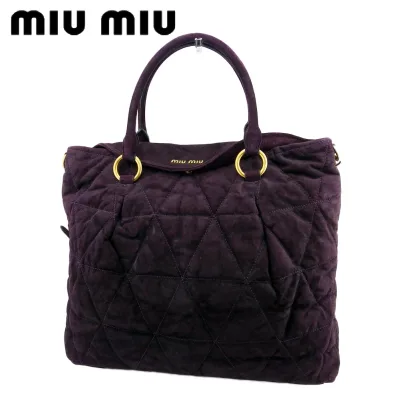 【秋のブランドBIG SALE★25%OFFクーポン】ミュウミュウ MIUMIU ショルダーバッグ キルティング パープル ゴールド レディース 中古 ブランド ハイブランド ヴィンテージ