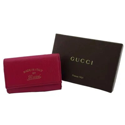 【秋のブランドBIG SALE★25%OFFクーポン】グッチ キーケース フューシャピンク レディース 中古 GUCCI ブランド ハイブランド ヴィンテージ