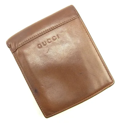 【秋のブランドBIG SALE★25%OFFクーポン】グッチ 二つ折り財布 ロゴ ブラウン レザー GUCCI 二つ折りサイフ 財布 サイフ 収納 2つ折り財布 ユニセックス 小物 【グッチ】 T127 【中古】 ブランド ハイブランド ヴィンテージ 送料無料