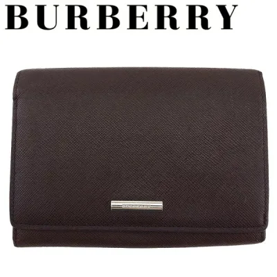 【秋のブランドBIG SALE★25%OFFクーポン】【中古】 バーバリー L字ファスナー 財布 二つ折り レディース メンズ ロゴプレート ブラウン レザー×シルバー金具 BURBERRY Q820 ブランド ハイブランド ヴィンテージ 送料無料