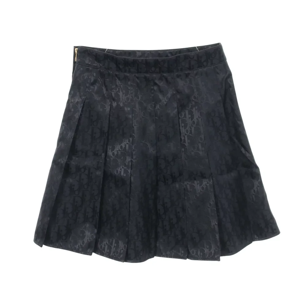 【10%OFFクーポン対象 10/14 20時〜10/19 9:59】ディオール Dior オブリーク プリーツ ミニ スカート 衣料品 ボトムス ナイロン レディース ネイビー系 【中古】