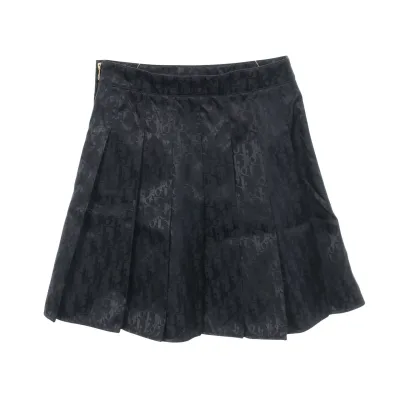【10%OFFクーポン対象 10/14 20時〜10/19 9:59】ディオール Dior オブリーク プリーツ ミニ スカート 衣料品 ボトムス ナイロン レディース ネイビー系 【中古】