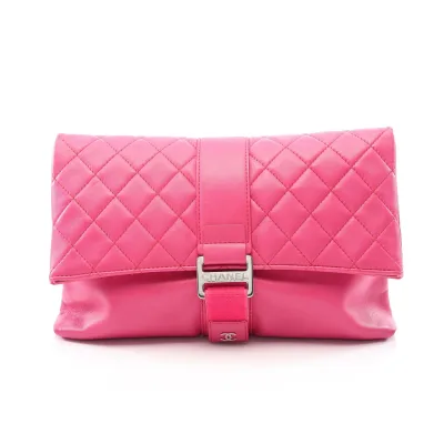 【5千円OFFクーポン対象 10/13 10時〜10/19 9:59】シャネル CHANEL マトラッセ セカンドバッグ クラッチバッグ バッグ ラムスキン(羊革) レディース ピンク系 【中古】