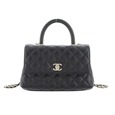 ☆☆ シャネル CHANEL ココハンドル24 XS 2WAYハンドバッグ マトラッセ キャビアスキン 黒 シャンパンゴールド金具 A92990 バッグ 【中古】