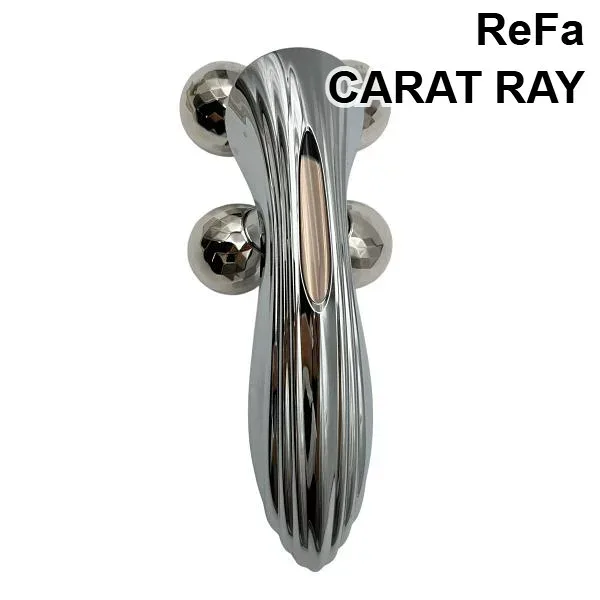 【中古】美品 リファ ReFa 美顔ローラー CARAT RAY 美顔器 フェイス ボディケア RF-FR2306B シルバー色 レディース 6V664