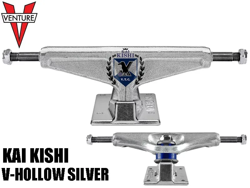 VENTURE ベンチャー トラック TRUCK 5.2LO 5.6HI 岸海 KAI KISHI PRO V-HOLLOWS POLOSHED LOW HI ハイ ロー SKATE スケボー スケートボード パーツ ポリッシュ ブランド 正規品 プロモデル V HOLLOW ブイホロー シルバー