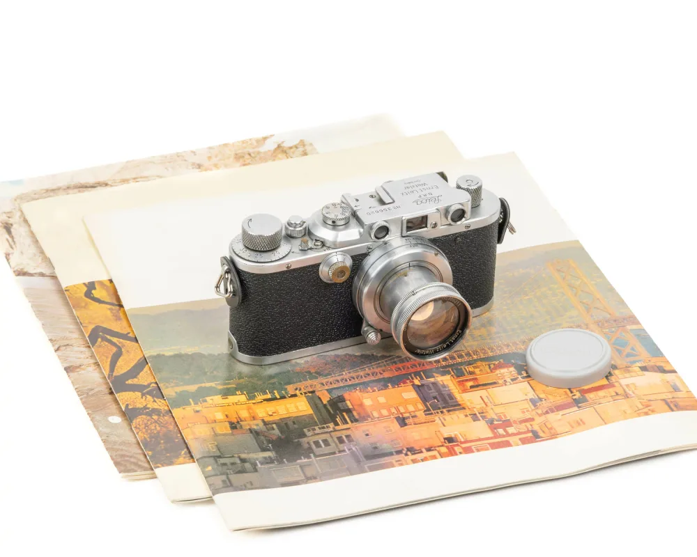 【美品】Leica/ライカ IIIa シルバー フィルムカメラボディ + Summar 50mm/f2 レンズ + ライカ写真集3冊 #jp28234