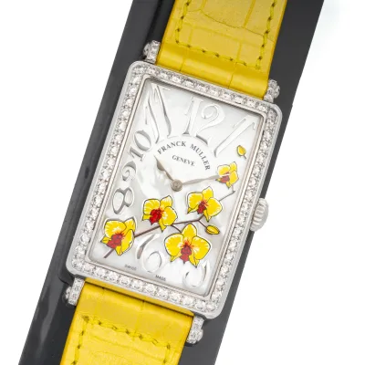 【未使用】FRANCK MULLER/フランクミュラー952 QZ REL MOP BC JA D 1R LONG ISLAND Orchid Yellow自動巻き レディース 腕時計 #JP27753