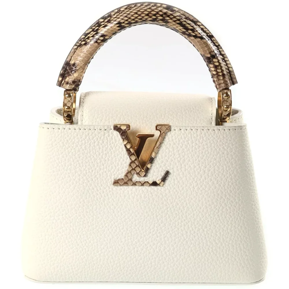 LOUIS VUITTON(ルイヴィトン) カプシーヌMINI 2WAYハンドバッグ ショルダーバッグ パイソンハンドル ホワイト トリヨンレザー N98477 ゴールド金具【中古】【程度B】【カラーホワイト】【取扱店舗BRING:RED心斎橋店】