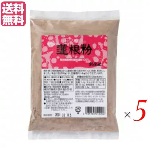 レンコン粉 れんこん粉 蓮根粉 創健社 特別栽培蓮根100%使用 蓮根粉 100g 5袋セット
