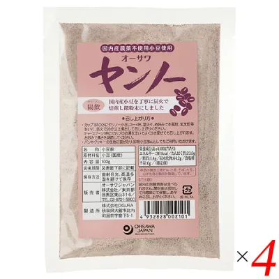 【楽天カードでポイント4倍!】10/20(火)限定!ヤンノー 小豆 国産 オーサワ ヤンノー 100g 4個セット