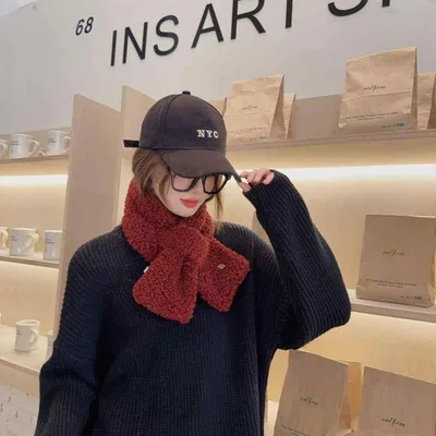 マフラー ストール ネックウォーマー 秋冬 男女兼用 無地 防寒 保温 85cm*13cm ブラック コーヒー 酒赤 ベージュ ふわふわ もこもこ あったか 暖かい