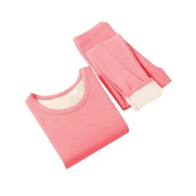 インナー レディース あったかインナー 裏起毛 秋冬用 婦人 女性 暖かい 長袖Tシャツ 長ズボン 上下セット ポリエステル 無地 ブラック ベージュ カーキ レッド L XL 2L 3L
