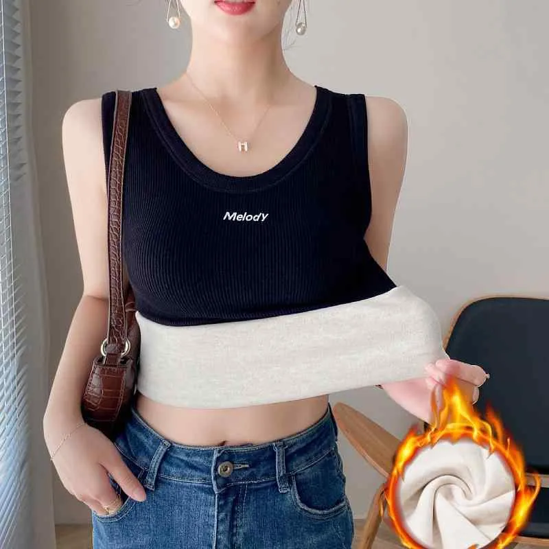 防寒ベスト レディース 秋冬 裏起毛 厚手 カップ付き インナー 修身 トップス 大きいサイズ ブラトップ 暖かい ラウンドネック ナイロン ブラック ピンク系 ベージュ