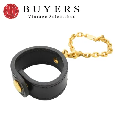 【中古】 エルメス その他アクセサリー グローブホルダー レザー メタル ブラック ゴールド 手袋 アクセサリー レディース 女性 HERMES