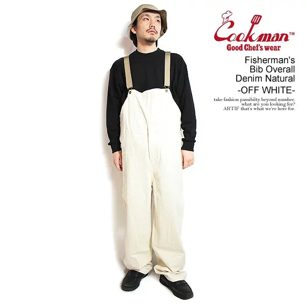 クックマン フィッシャーマンズオーバーオール COOKMAN Fisherman's Bib Overall Denim Natural -OFF WHITE- メンズ 送料無料 サロペット ストリート