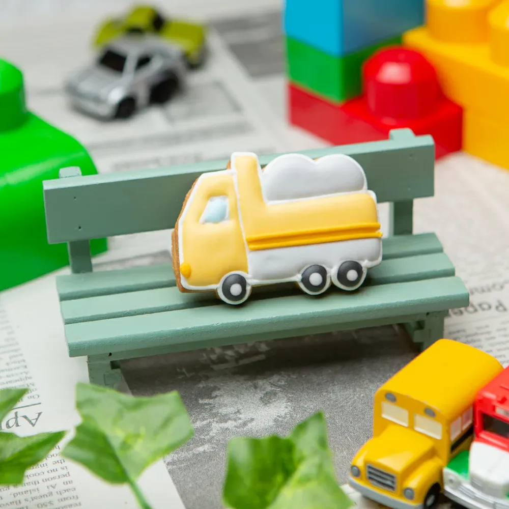 乗り物クッキー【ダンプカー】アイシングクッキー かわいい お菓子 車 クルマ 働く車 カー 交通 プチギフト クッキー ギフト アイシングクッキーleap