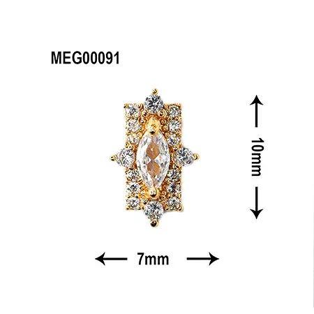 SONAIL ソネイル SONAIL×MEG ドリーミー グリッター スクエア デコパーツ ゴールド MEG00091 2P【ネイル ネイルパーツ ビジュー】