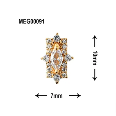 SONAIL ソネイル SONAIL×MEG ドリーミー グリッター スクエア デコパーツ ゴールド MEG00091 2P【ネイル ネイルパーツ ビジュー】