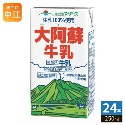 らくのうマザーズ 大阿蘇牛乳 250ml 紙パック 24本入 ミルク 常温保存可能