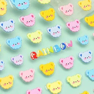 モコモコくまさん エンボスシール ネイルシール ネイルアート セルフネイル 韓国ネイル