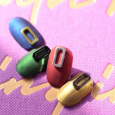 Basic Round Rectangle Hollow Out Parts (5 color) 5pcs Nail Parts Deco Parts Nail Art Korean Nails