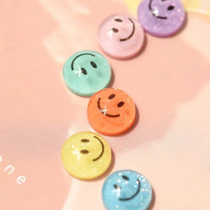カラフル スマイルパーツ (7 color) 4pcs ネイルパーツ デコパーツ ネイルアート 韓国ネイル