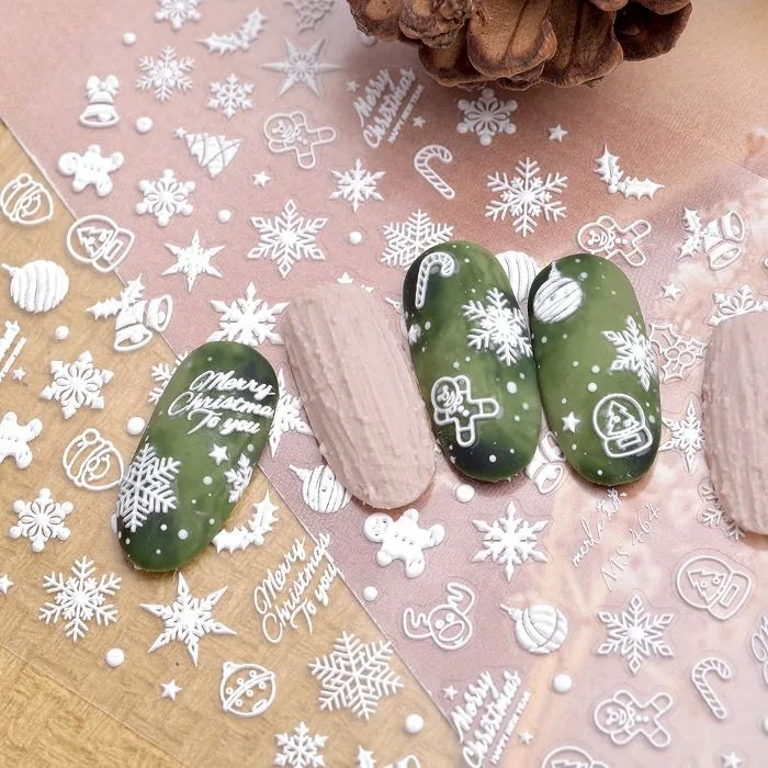 クリスマス 雪の華 エンボスシール ネイルシール ネイルアート セルフネイル 韓国ネイル