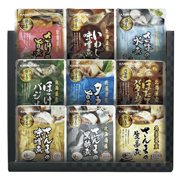 北海道産 おさかな旨煮詰合せ A HKDF-A9 内祝い お祝い 出産祝い 結婚祝い お供え 粗供養 満中陰志 香典返し お返し お礼 快気祝い お見舞い 挨拶 法事 ギフト プレゼント 手土産 お歳暮