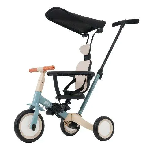 【ポイント 5倍UP !】子供用三輪車 5in1 自転車 オリジナル 押し棒付き 安全バー付き サンシェード付き