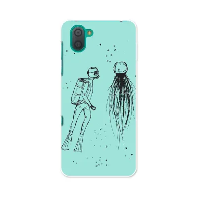 SH-04L AQUOS R3 アクオス アールスリー sh04l docomo ドコモ スマホ カバー ケース スマホケース スマホカバー PC ハードケース 010946 海 くらげ ダイビング