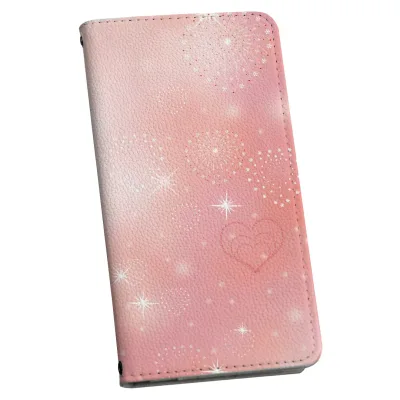 Galaxy A51 5G 専用ケース カバー 手帳 SCG07 au スマコレ igcase 手帳型 レザー 手帳タイプ 革 スマホケース スマホカバー ギャラクシ 004818 ハート ピンク キラキラ