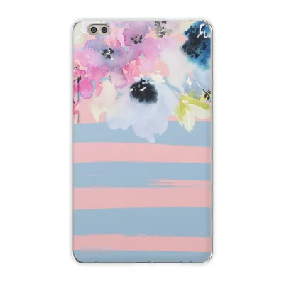dtab compact d-02k docomo dタブ 用 タブレット ケース タブレット カバー TPU ソフトケース 011112 花 水彩 ボーダー