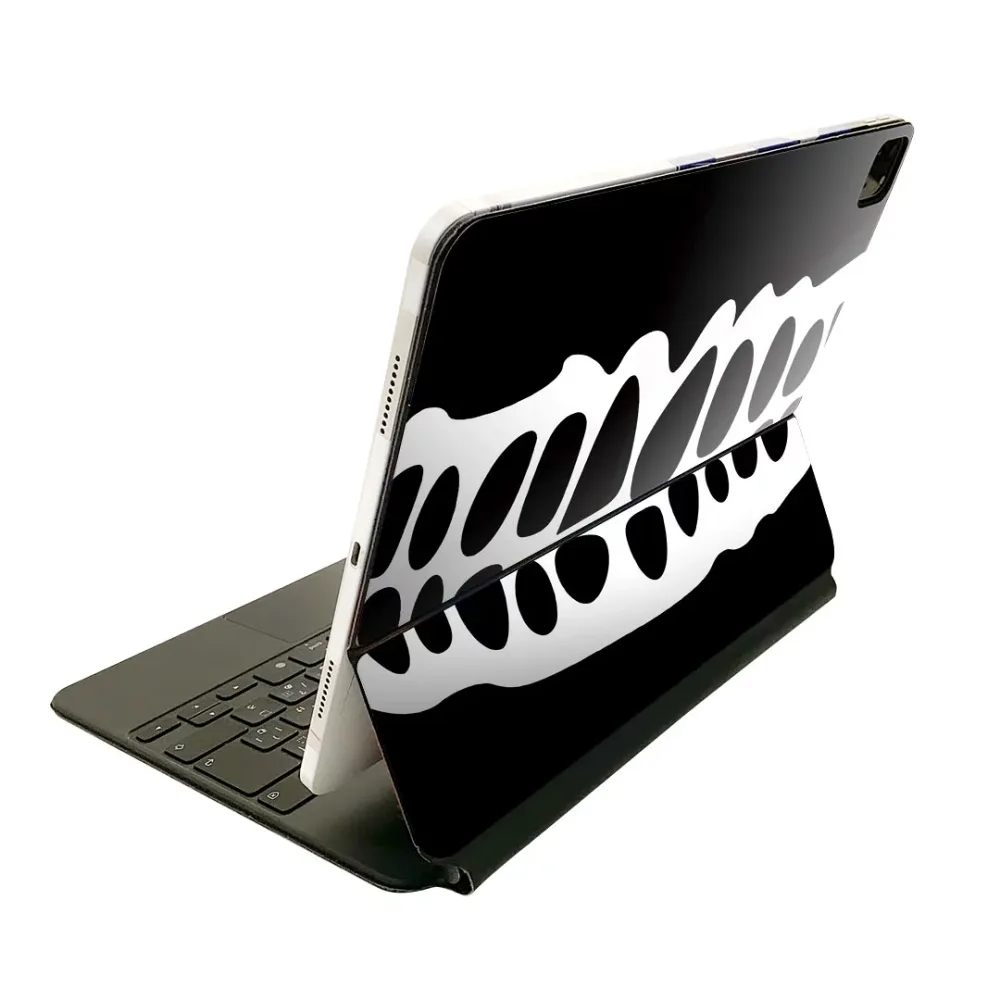 Magic Keyboard 12.9インチ iPad Pro(第4世代、第5世代、第6世代)対応 apple アップル アイパッド 全面スキンシール フル 前面 背面 保護シール 人気 020902 マスクデザイン 面白 骸骨