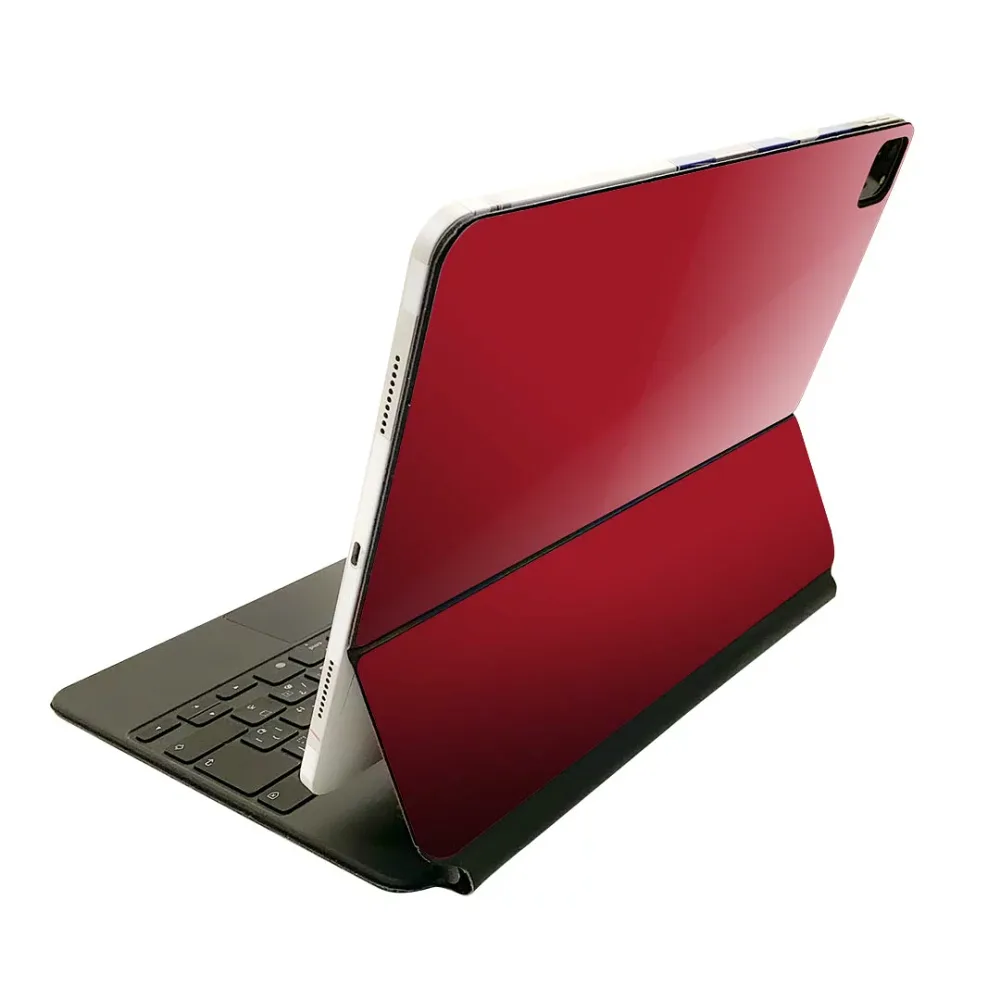 Magic Keyboard 12.9インチ iPad Pro(第4世代、第5世代、第6世代)対応 apple アップル アイパッド 全面スキンシール フル 前面 背面 保護シール 人気 赤 単色 シンプル 012229