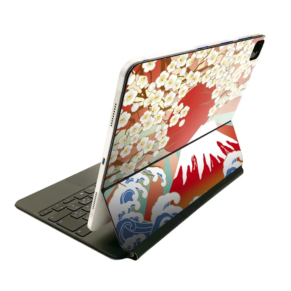 Magic Keyboard 12.9インチ iPad Pro(第4世代、第5世代、第6世代)対応 apple アップル アイパッド 全面スキンシール フル 前面 背面 保護シール 人気 和風 和柄 富士山 005475