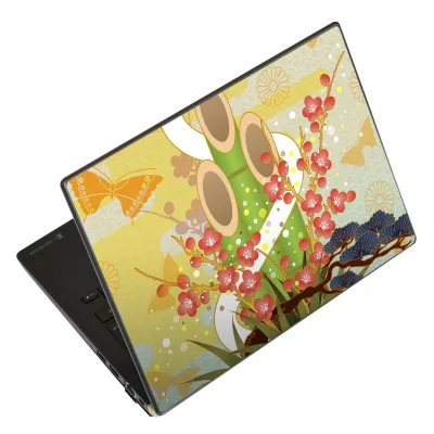ノートパソコン スキンシール 17インチまで対応 汎用ステッカー 2枚セット LAVIE用 FMV用 LIFEBOOK用 Dynabook用 Lenovo用 Thinkbook用 IdeaPad用 HP用 Pavillon用 ENVY用 Elite用 Dell用 Vostro用 Inspiron用 VAIO用 005135 和柄 和風 蛇