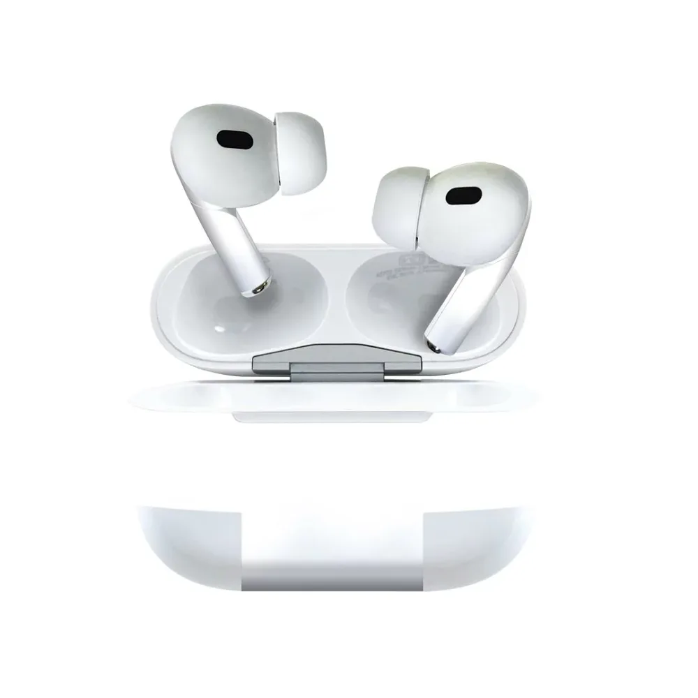 Air Pods Pro2 / Pro1 専用 デザインスキンシール airpods エアポッド apple アップル AirPods Pro 第1世代 airpodsPro 第2世代 対応 イヤホン カバー デコレーション アクセサリー デコシール 001764 グレー 白