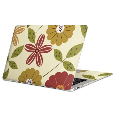 MacBook 用 スキンシール マックブック 13インチ 〜 16インチ MacBook Pro / MacBook Air 各種対応 ノートパソコン カバー ケース フィルム ステッカー アクセサリー 保護 000677 花 モダン