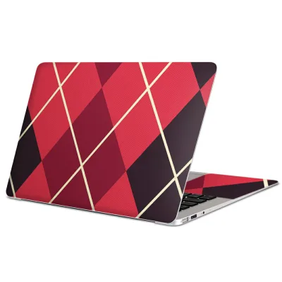 MacBook 用 スキンシール マックブック 13インチ 〜 16インチ MacBook Pro / MacBook Air 各種対応 ノートパソコン カバー ケース フィルム ステッカー アクセサリー 保護 004225 チェック ピンク 黒