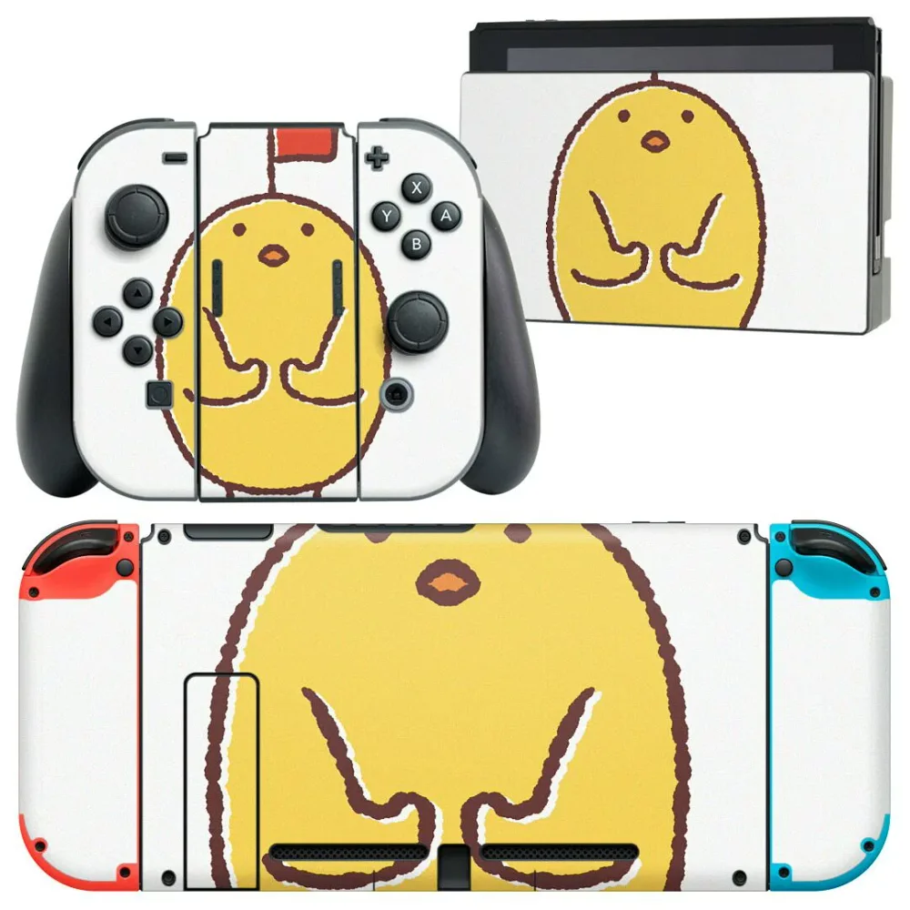 igsticker Nintendo Switch 用 デザインスキンシール 任天堂 ニンテンドー スイッチ 専用 本体ドック Joy-Con Joycon ジョイコン 専用 ゲーム機 カバー アクセサリー フィルム ステッカー 009699 鳥 ひよこ キャラクター