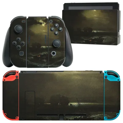 igsticker Nintendo Switch 用 デザインスキンシール 任天堂 ニンテンドー スイッチ 専用 本体ドック Joy-Con Joycon ジョイコン 専用 ゲーム機 カバー アクセサリー フィルム ステッカー 003252 クール 外国 絵画 イラスト