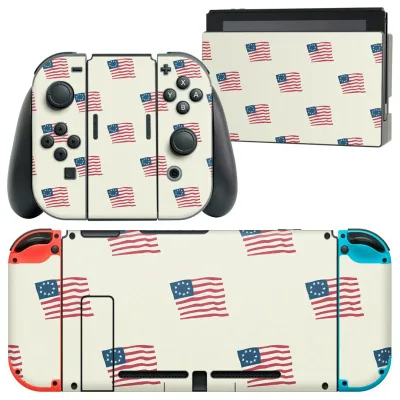 igsticker Nintendo Switch 用 デザインスキンシール 任天堂 ニンテンドー スイッチ 専用 本体ドック Joy-Con Joycon ジョイコン 専用 ゲーム機 カバー アクセサリー フィルム ステッカー 010666 アメリカ 国旗 外国