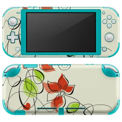 igsticker Nintendo Switch Lite 専用 デザインスキンシール 全面 ニンテンドー スイッチ ライト 専用 ゲーム機 カバー アクセサリー フィルム ステッカー エアフリー 005023 花 赤
