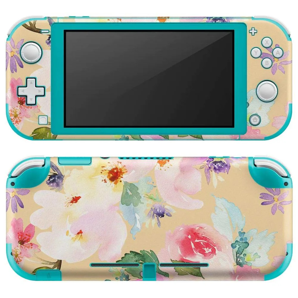 igsticker Nintendo Switch Lite 専用 デザインスキンシール 全面 ニンテンドー スイッチ ライト 専用 ゲーム機 カバー アクセサリー フィルム ステッカー エアフリー 012055 花 かわいい パステル