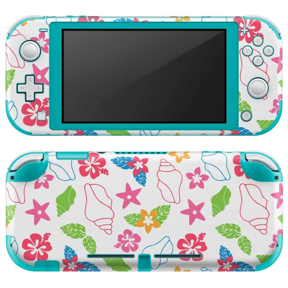 igsticker Nintendo Switch Lite 専用 デザインスキンシール 全面 ニンテンドー スイッチ ライト 専用 ゲーム機 カバー アクセサリー フィルム ステッカー エアフリー 004639 ハイビスカス ハワイ カラフル