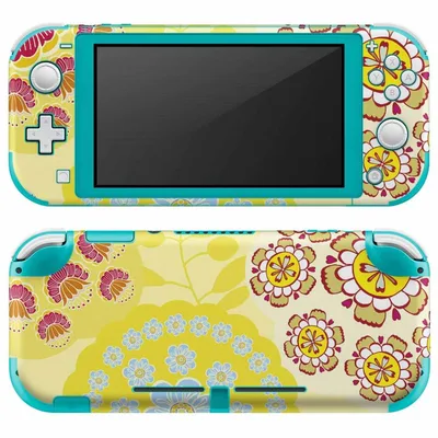 igsticker Nintendo Switch Lite 専用 デザインスキンシール 全面 ニンテンドー スイッチ ライト 専用 ゲーム機 カバー アクセサリー フィルム ステッカー エアフリー 000712 花 黄色
