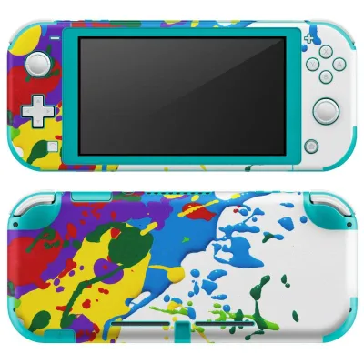 igsticker Nintendo Switch Lite 専用 デザインスキンシール 全面 ニンテンドー スイッチ ライト 専用 ゲーム機 カバー アクセサリー フィルム ステッカー エアフリー 008670 インク カラフル 絵の具